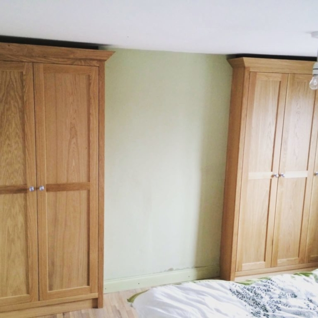 His And Her Oak Wardrobes